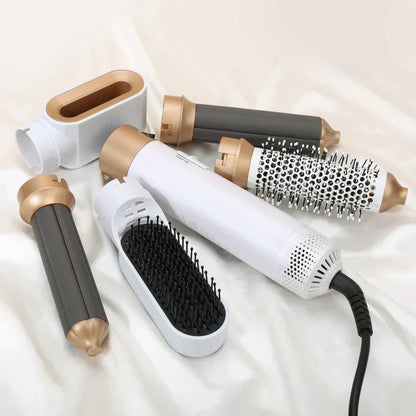 Professional 5-in-1 Hair Styler With Hot Brush & Dryer | All-in-One Solution