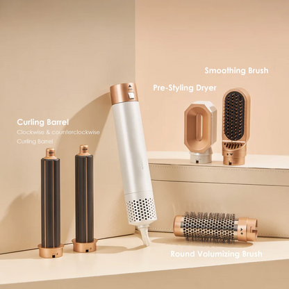 Professional 5-in-1 Hair Styler With Hot Brush & Dryer | All-in-One Solution